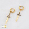 PAIR OF DAGGER SWORD BAT ENCRUSTED KNIGHT 316L SURGICAL STEEL EARRING